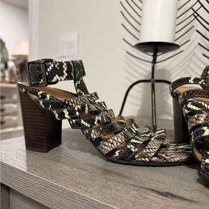 Vionic Snakeskin Multi-Strap Sandals